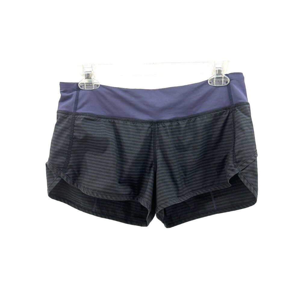 Lululemon Athletica Black & Blue Run Speed Athletic Shorts For Performance - Picture 3 of 9